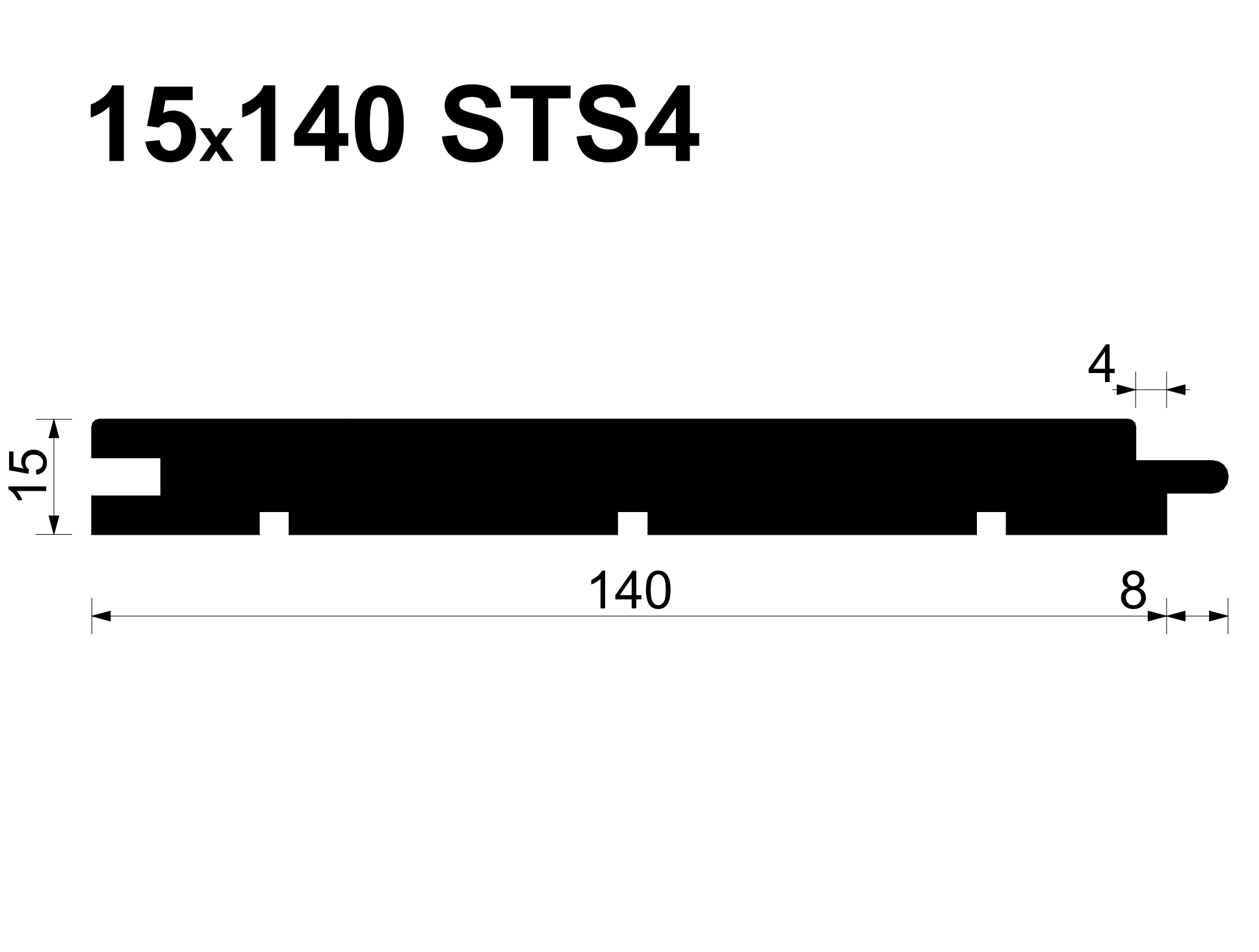 Вагонка STS4 Ольха (A) 15*140*2500