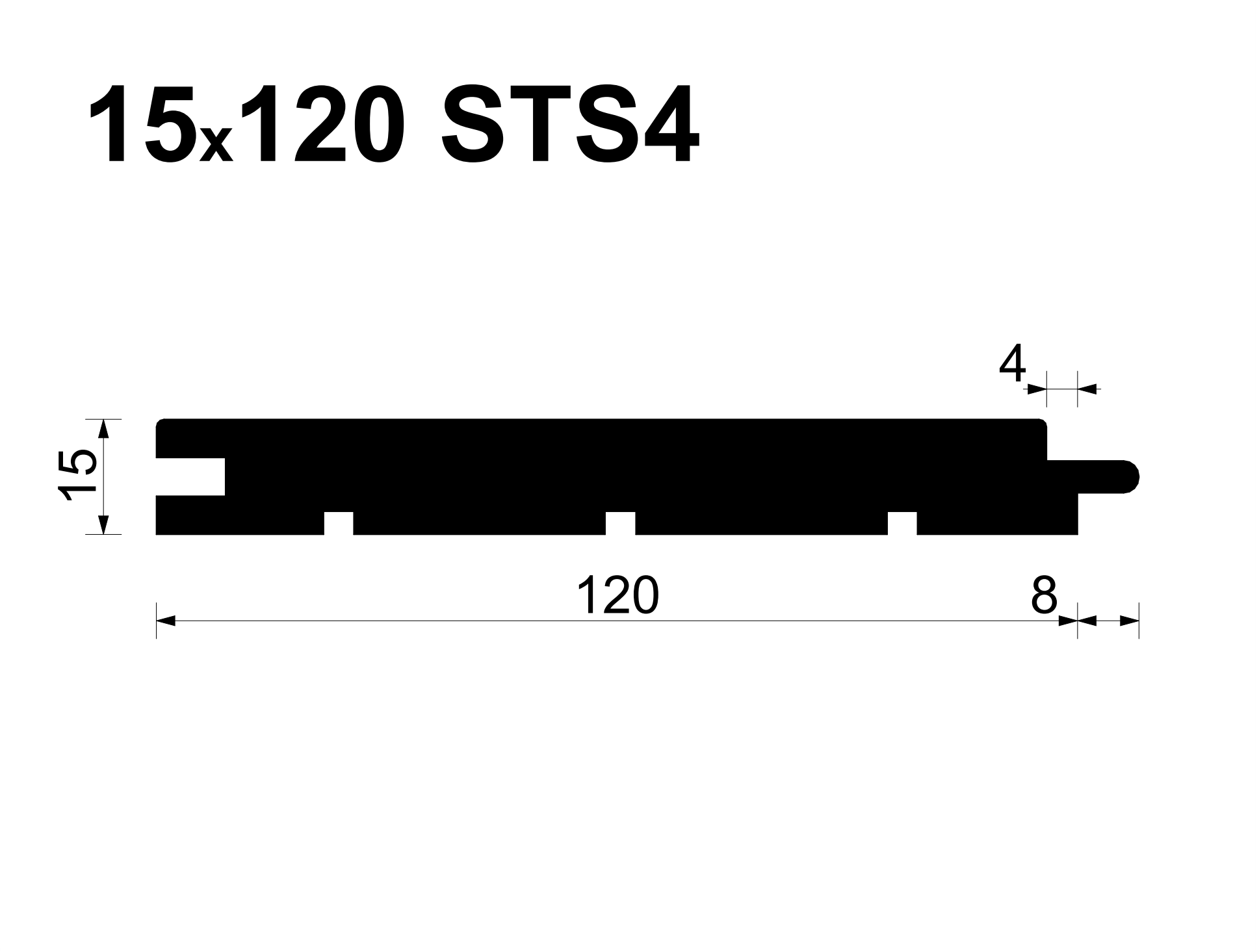 Вагонка STS4 Ольха (EA) 15*120*1800