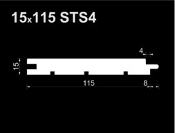 Вагонка STS4 ТермоОльха (EA) 15*115*3000