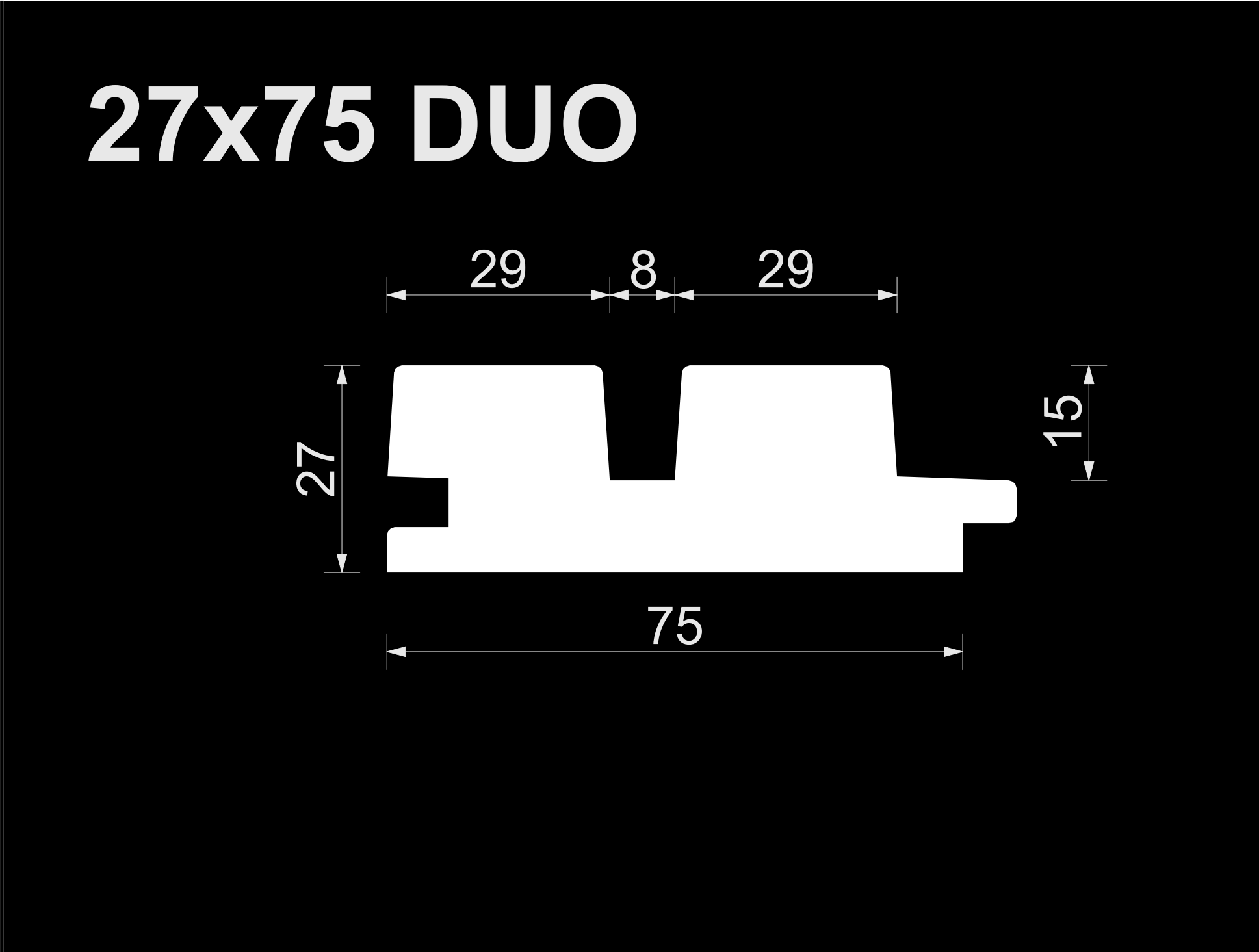 Вагонка реечная ДУО ТермоОльха (EA) 27*75*1800