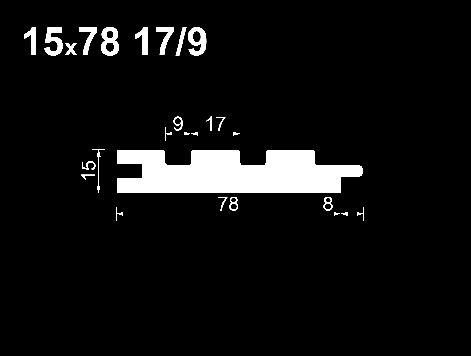 Вагонка реечная 17/9 ТермоОльха (EA) 15*78*2800