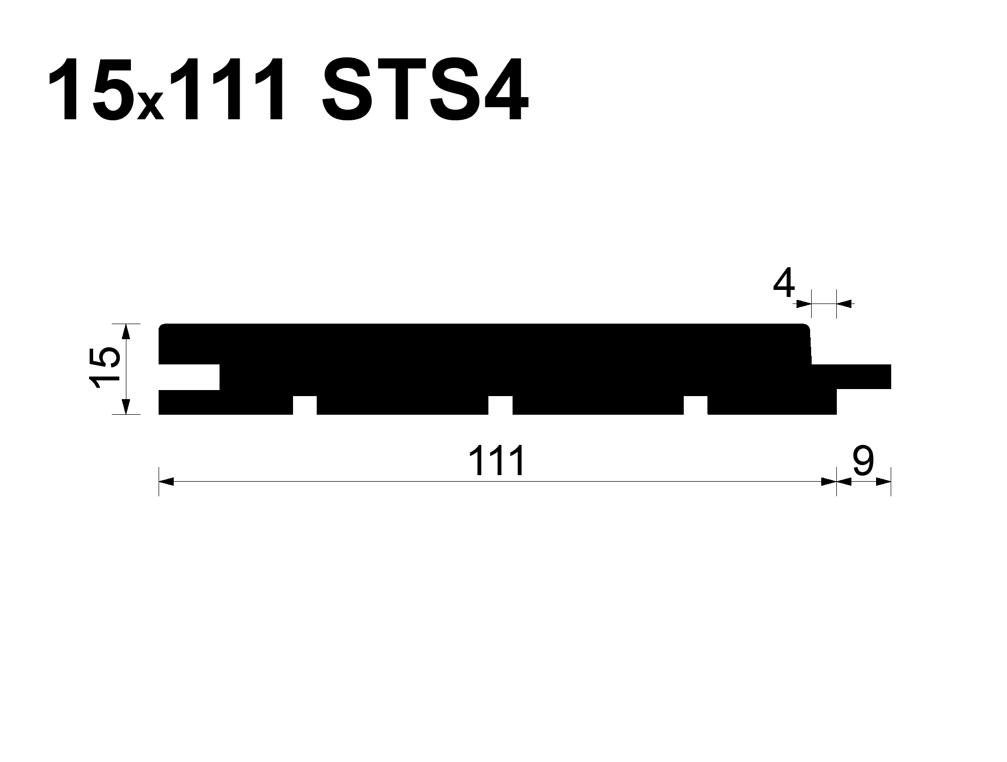 Вагонка STS4 Ольха (A) 15*111*2500